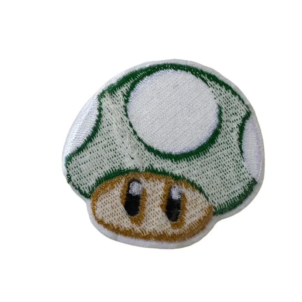 Nintendo Super Mario Game Green Power Up Mushroom Embroidered